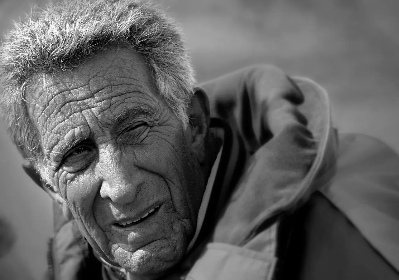 old man, elderly man, portrait, elderly, senior, aged, black and white. Home care agency software: first principles, updated for 2027